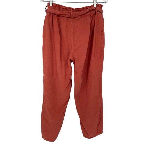 SOCIAL STANDARD BY SANCTUARY Tencel Relaxed Fit Pull On Pants Rust Red Large - Picture 4 of 6